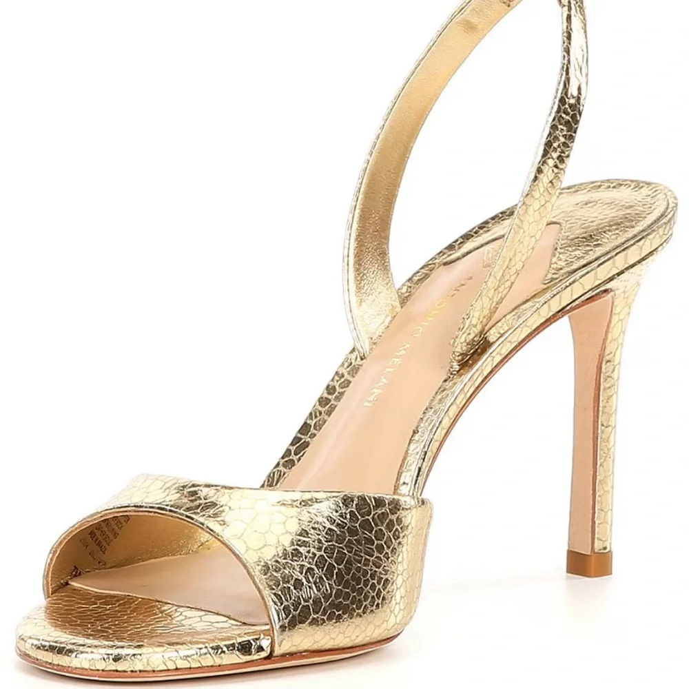 ANTONIO MELANI Gold Stiletto Heels Slingback - Picture 2 of 2